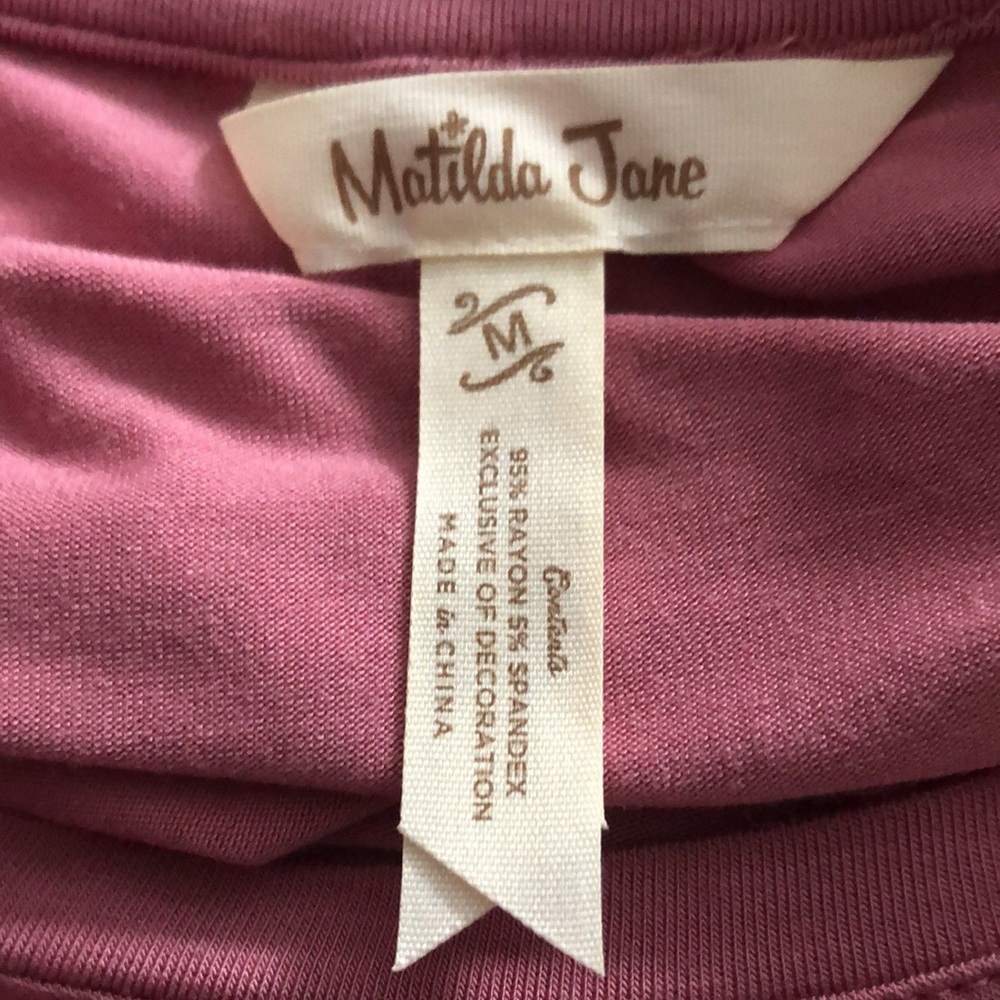 Matilda Jane Rose Pink Sharkbite Dolman Sleeves Tunic size Medium Pink Power BC - Picture 8 of 10